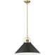 Artistan 1 Light 13.1 inch Vintage Brass/Matte Black Indoor Pendant Ceiling Light